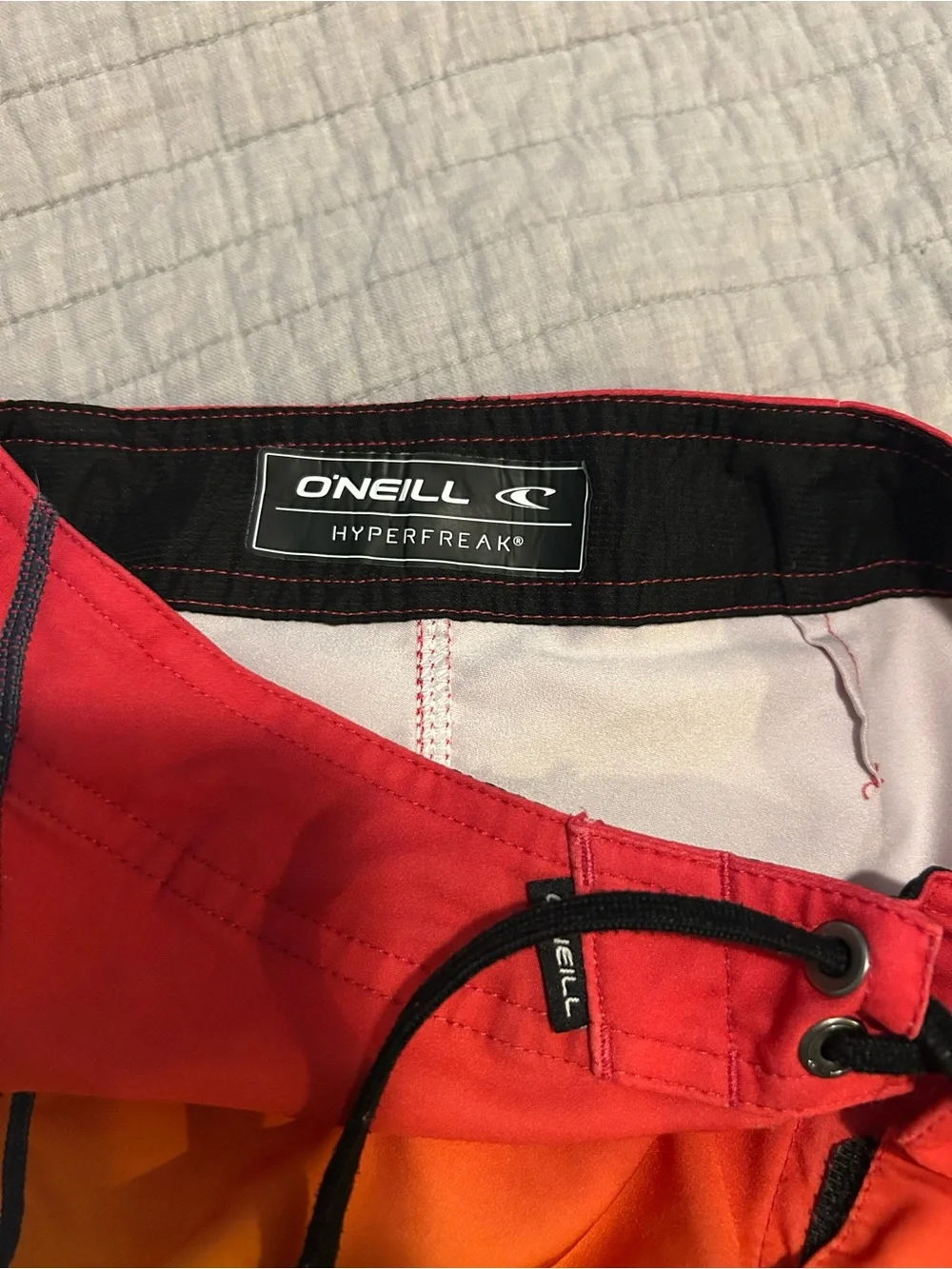 O'Neill Boys Gradient Red Orange Yellow Teal Swim Trunks